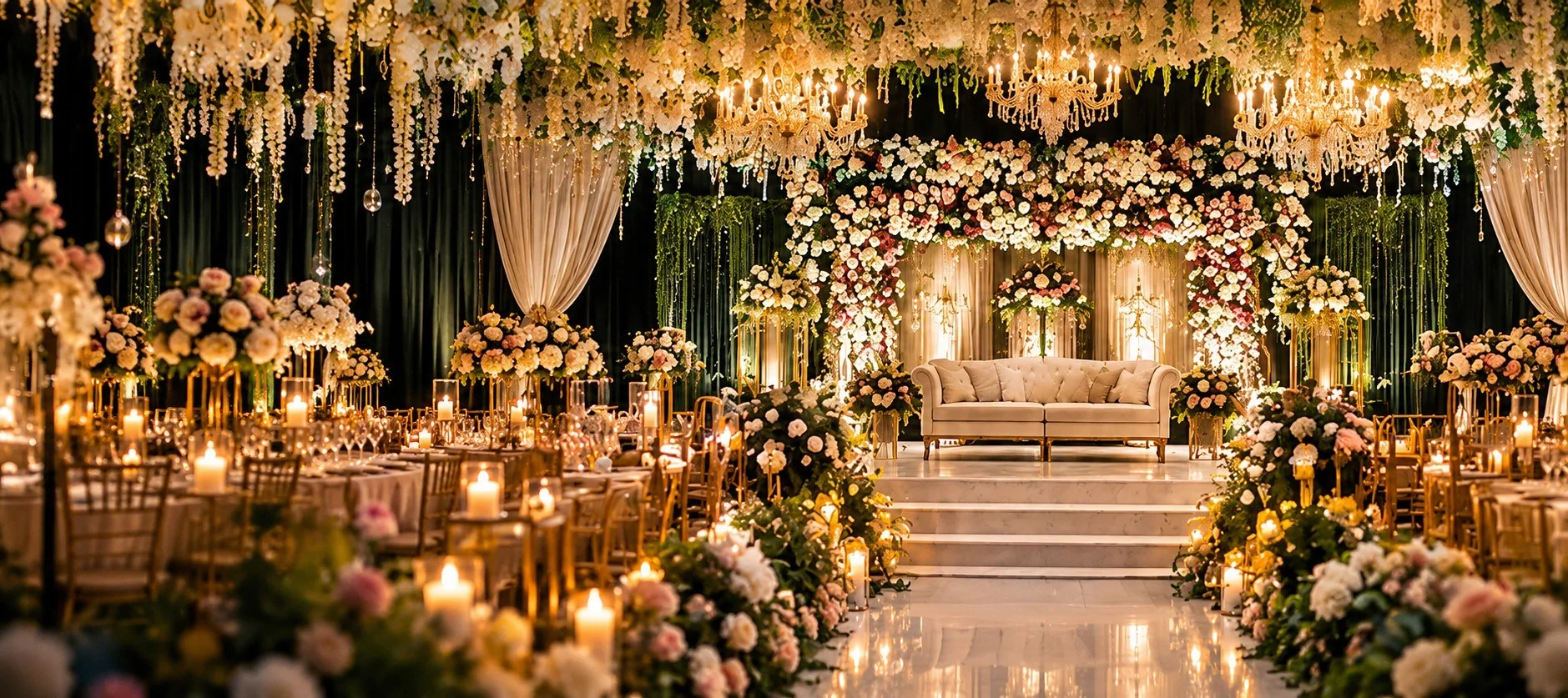 Grand wedding venue decoration